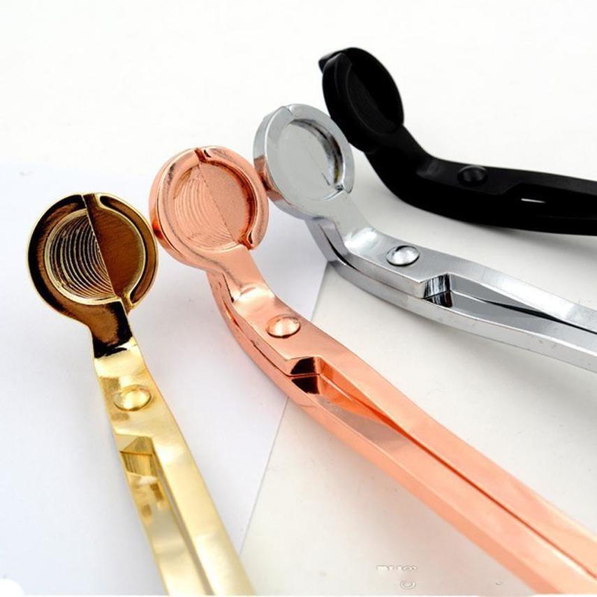 DHL UPS Scissors Stainless Steel Snuffers Candle Wick Trimmer Rose Gold Cutter Wick Oil Lamp Trim scissor GC0825