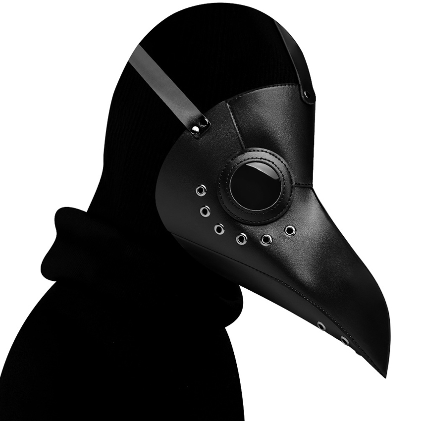 Máscaras de festa Plague Doctor Black Death Mask Leather Halloween Steampunk PU Carnival Cosplay Adult De Peste Adulto Spectacle Mask Grim Reaper 221011