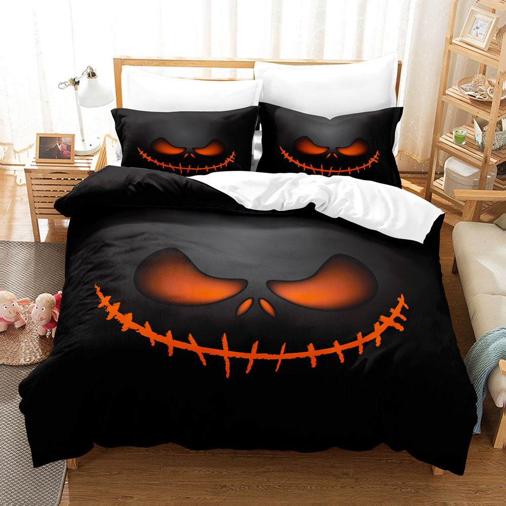 Bedding conjuntos de leitos de halloween capa de edreca de desenho animado de abóbora de tampa de tampa de lanterna de lanterna de lanterna conjunto de lanterna para crianças meninas 221010