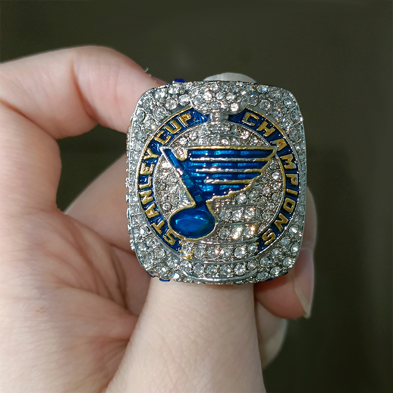 Blues Ringen Hockeyringen Kampioenschapsring Met Doos Europese en Amerikaanse Mode Nieuw Voor Mannen Trend Sieraden Aangepast315M