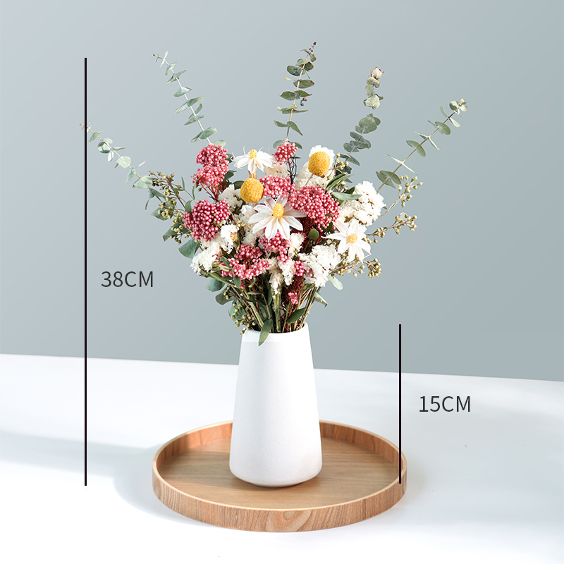 Faux Floral Greenery Simple Fashion Creative Bouquet Of Dried Flowers Eucalyptus Rose Chrysanthemum Home Decoration Living Room Table Ornaments 221010