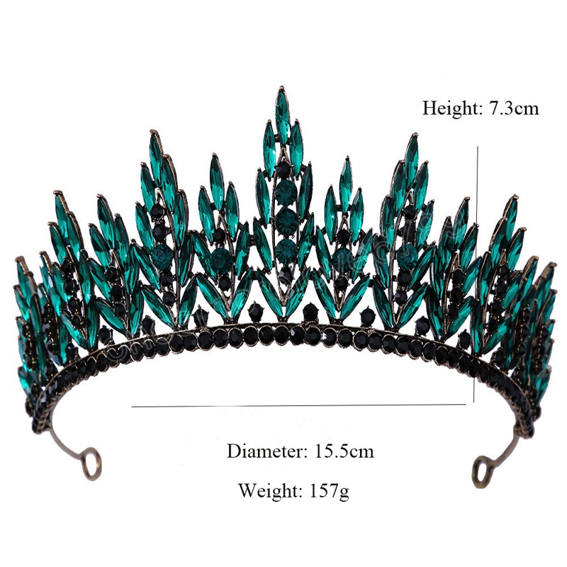 Schwarze Kristallblätter Party Geburtstag Tiaras Krone Kopfschmuck Strass Festzug Diadem Braut Stirnband Hochzeit Haarschmuck