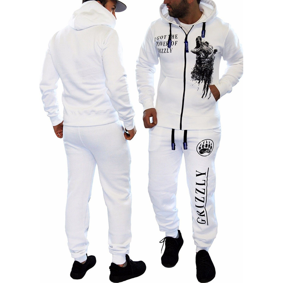 Suisses de survêtement masculines Men de glissière à capuche à capuche Sweatshirts de mode Print Sportswear Mens Slim Fit Tracksuit Struided Vester Joggers Tissu Streetwear 221010