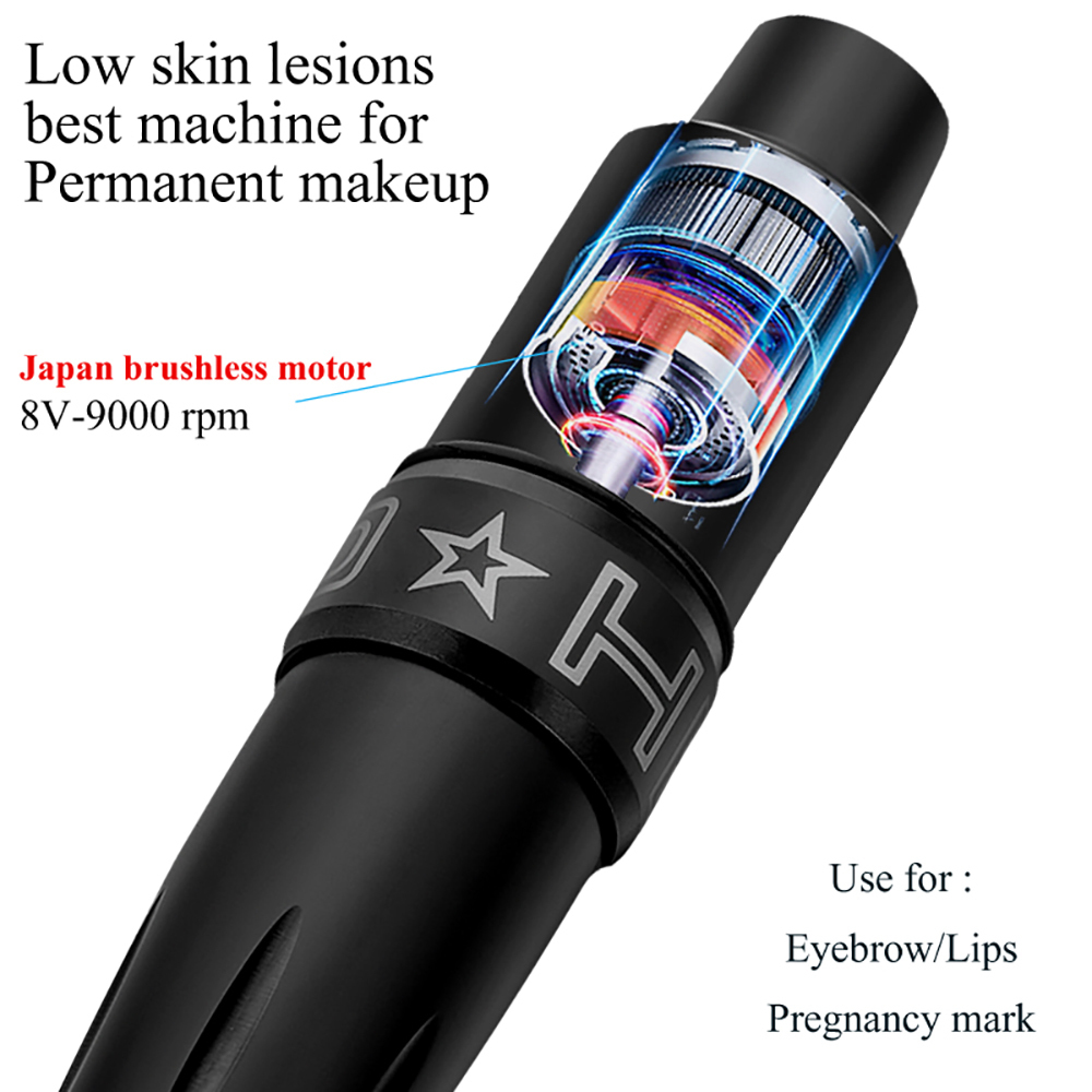 Dövme Makinesi Xnet Profesyonel Döner Kalem Sessiz Tabancası Tedarik LED Işıkla Kalıcı Makyaj Eyeliner Vücut 221011