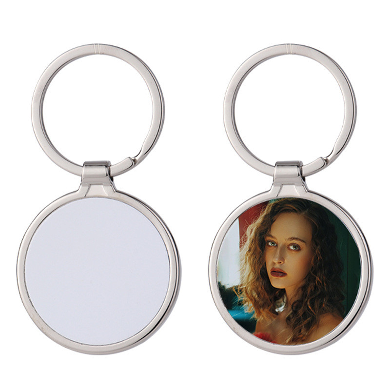 Sublimação em branco Keychains DIY Coração Round Designer Keychain Boleteira Bola quadrada amante Chave de chave