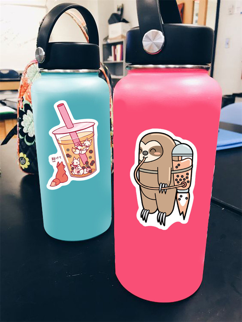 Bubble Tea and Coffee Stickers Vinyle Étanche Boisson Autocollant pour Ordinateur Portable Pare-chocs Skateboard Bouteilles D'eau Ordinateur Téléphone Tasse Cadeaux