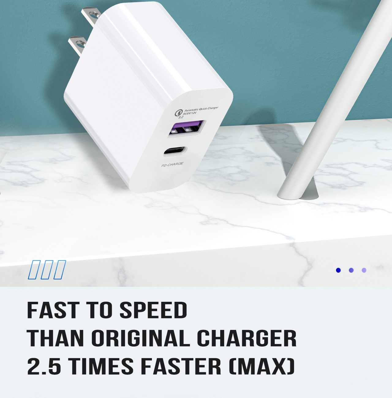 Производитель целый мобильный телефон PD20W Fast Charger применимо к американской европейской быстрой зарядке Head9753904