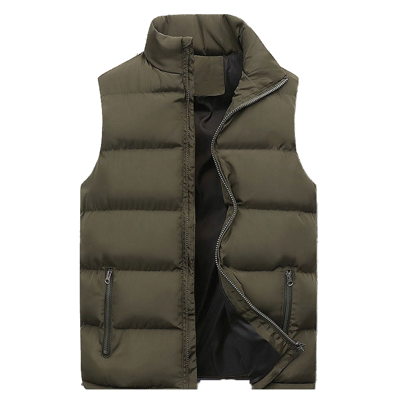 Mens Vests Mens Jacket Sleeveless Zipper Down Vest Autumn Winter Warm Standup Collar Oversize Puffer Vest Men 221010