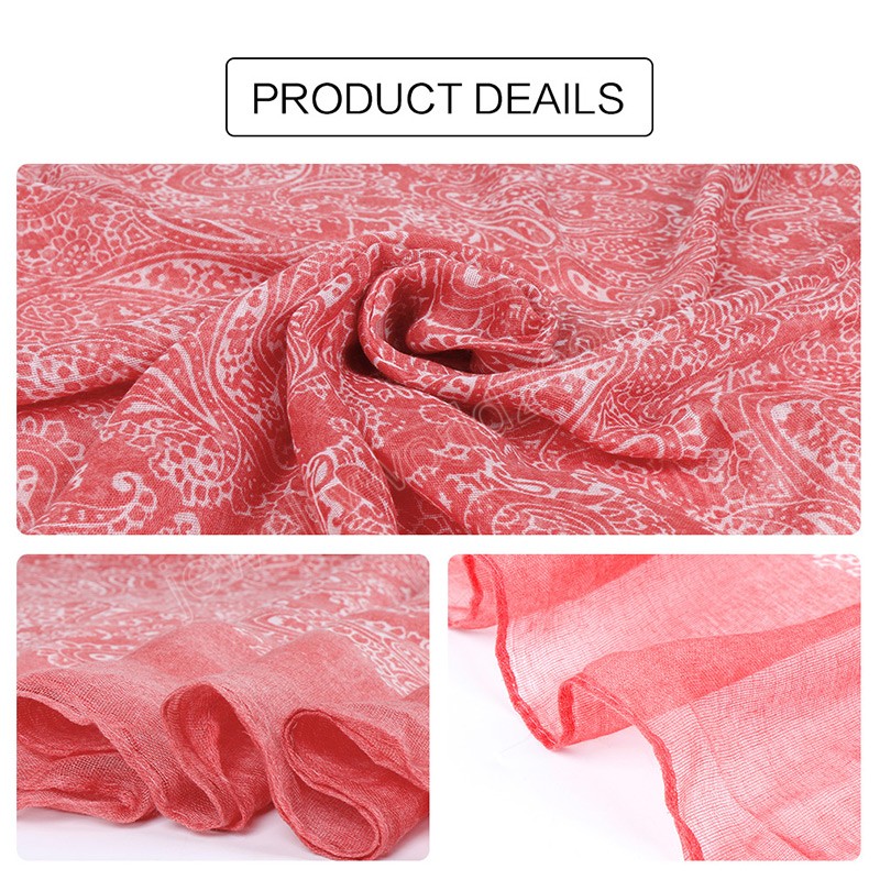 Paisley Viscose Hijab 인쇄 스카프 목도리 랩 무슬림 여성 히잡 복고도 여성 스카프 이슬람 아바야 파슈미나 민족 반다나