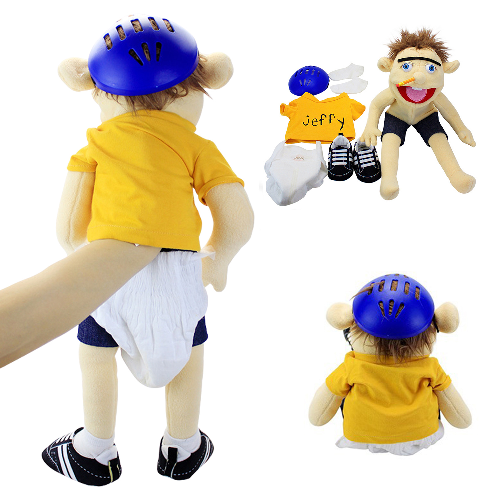 Plush Dolls 60cm Jeffy Hand Puppet Plush Kids Soft Doll Show Party Props Christmas Doll Plush Toys Puppet Kids Gift 221011