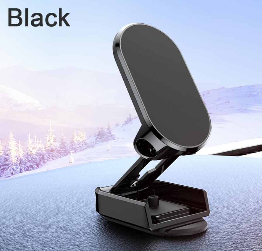 Folding Magnetic Car Phone Holder Roterabel Mini Strip Form Stand för Huawei Metal Strong Magnet GPS Mount för iPhone 13 14