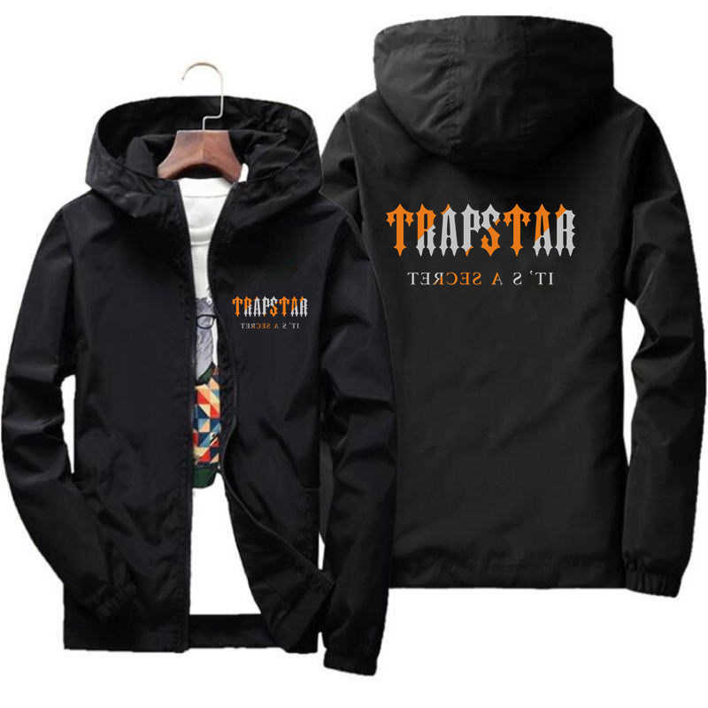 Jacket Men's Top Jacket Men's Fashion Outdoor Clothing Funny Windbreaker Hoodie Thin Hooded Coat TRAPSTAR