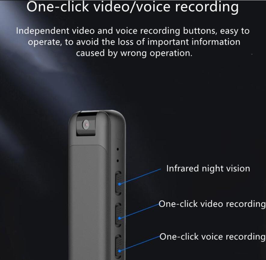 Mini Camera Voice Recorder HD 1080p Micro Body Camcorder Night Vision DV Voice Recorders med 180 Rotating Len Smart Home
