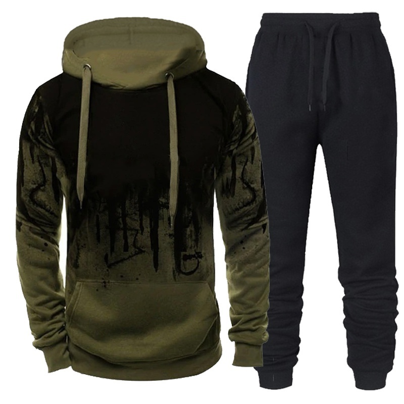 Mens Tracksuits Men Tracksuit Sets Fleece Two Piece Hooded Pullover Sweatpants Sports Clothing 4XLconjuntos masculinos 221010