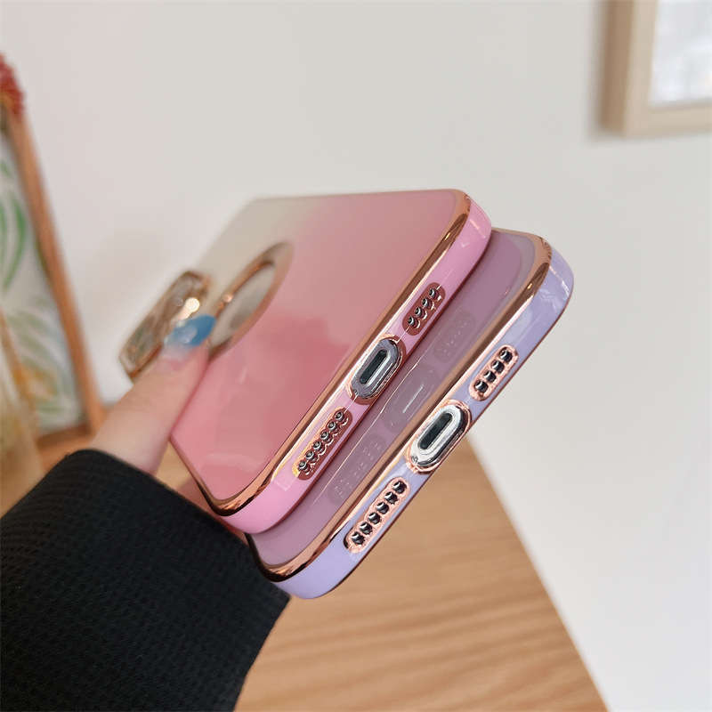 Gradient Hollow Plated Calus Case Shell pour iPhone 14 Pro Max Plus mode iPhone14 13 12 MINI 11 8 7 XR XS COBLE DE BACK BACK DE BACK APPARECTE