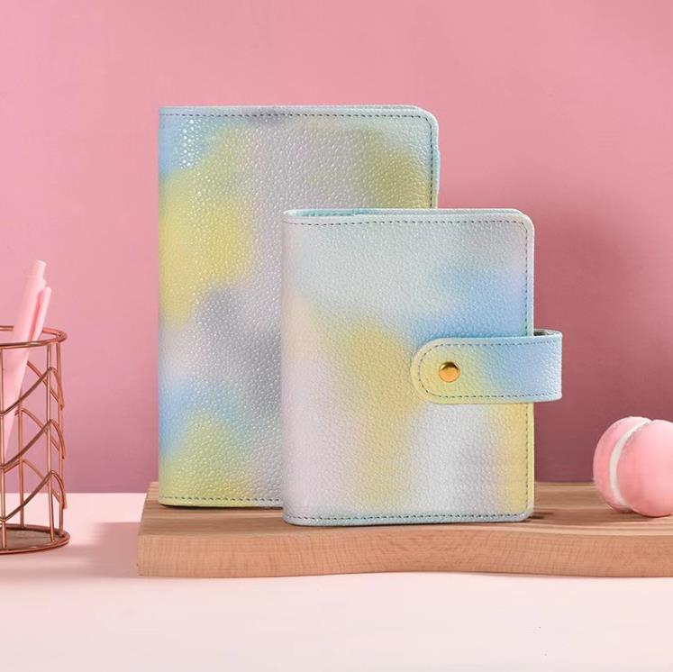 A5 A6 Binder Notepads Pearl PU Leer Cover A7 Notebook Budget Binder 6 Ringen Spiral Business Planner Werkagenda Macaron Candy Color SN4965