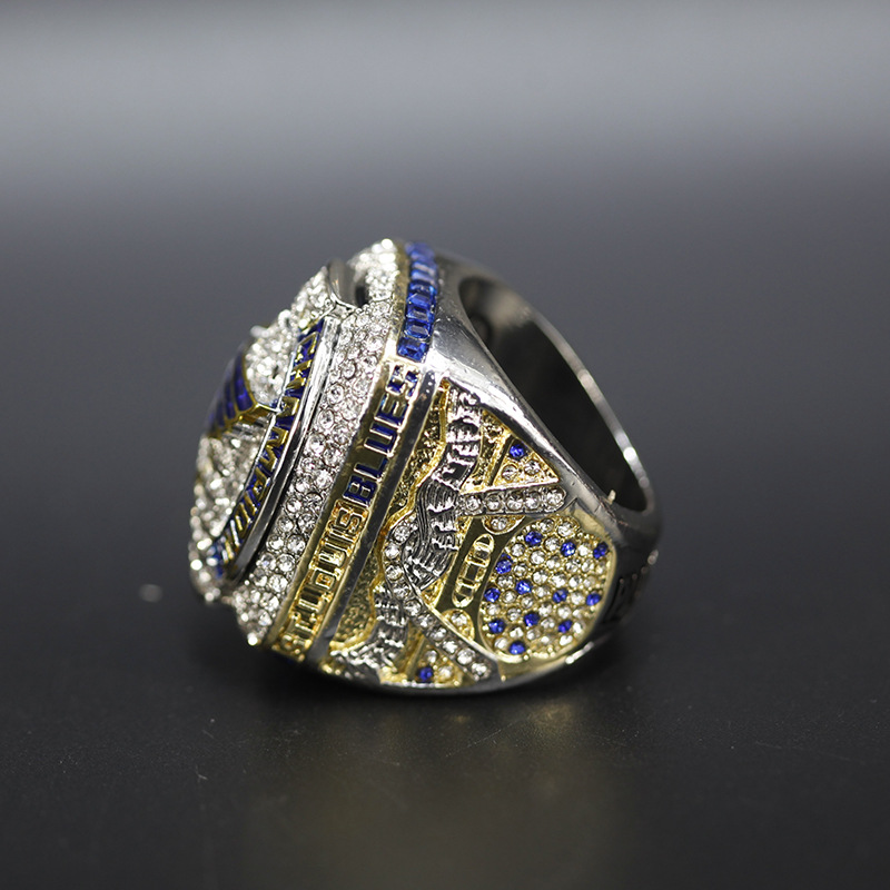 Blues pierścienie hokejowe pierścionki mistrzowskie z pudełkiem europejska i amerykańska nowa dla mężczyzn Trend biżuteria