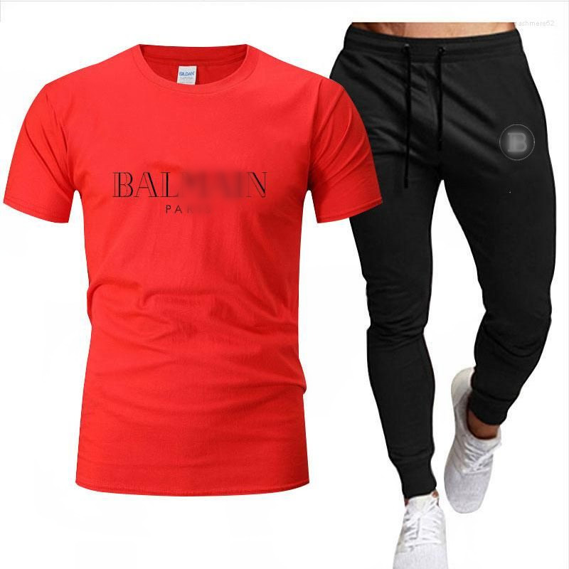 Contorts de survêtement masculins 2022MEN'S Vêtements d'été Coton Imprimé en coton rapide T-shirt à manches courtes pantalon pour hommes Jogging