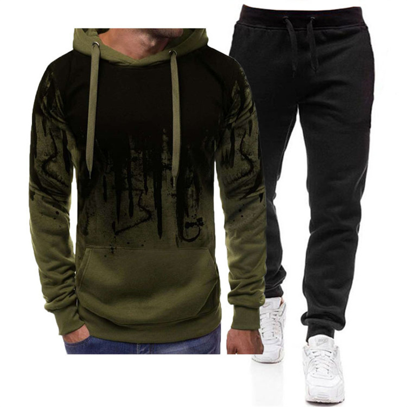 Mens Tracksuits Men Tracksuit Sets Fleece Two Piece Hooded Pullover Sweatpants Sports Clothing 4XLconjuntos masculinos 221010