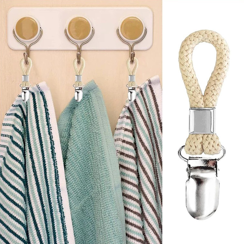 Clips suspendus torchon Clip sur crochets cintres essuie-mains vêtements suspendus cuisine salle de bain organisateur pour maison plage LX5179