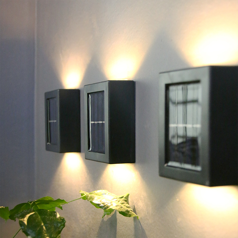 Lampada da parete a LED IP65 impermeabile interni ed esterni applique da parete a energia solare a forma di cubo a LED da giardino portico, decorazioni la casa