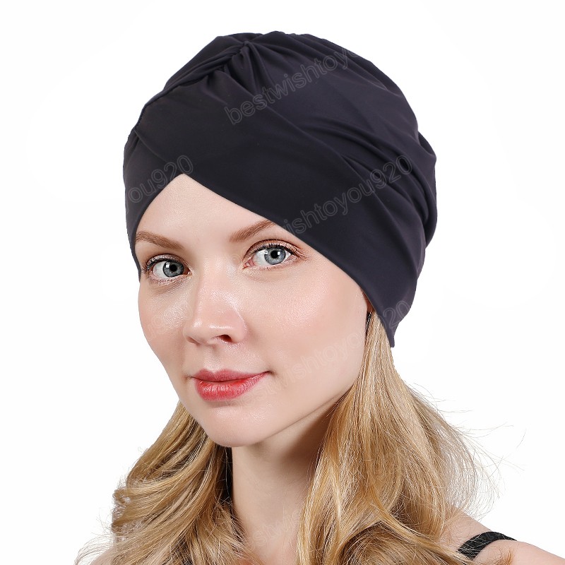 Twist Style Turban For Women Cap Muslim Inner Hat Underscarf Headband Soft Chemo Caps Swim Headcover