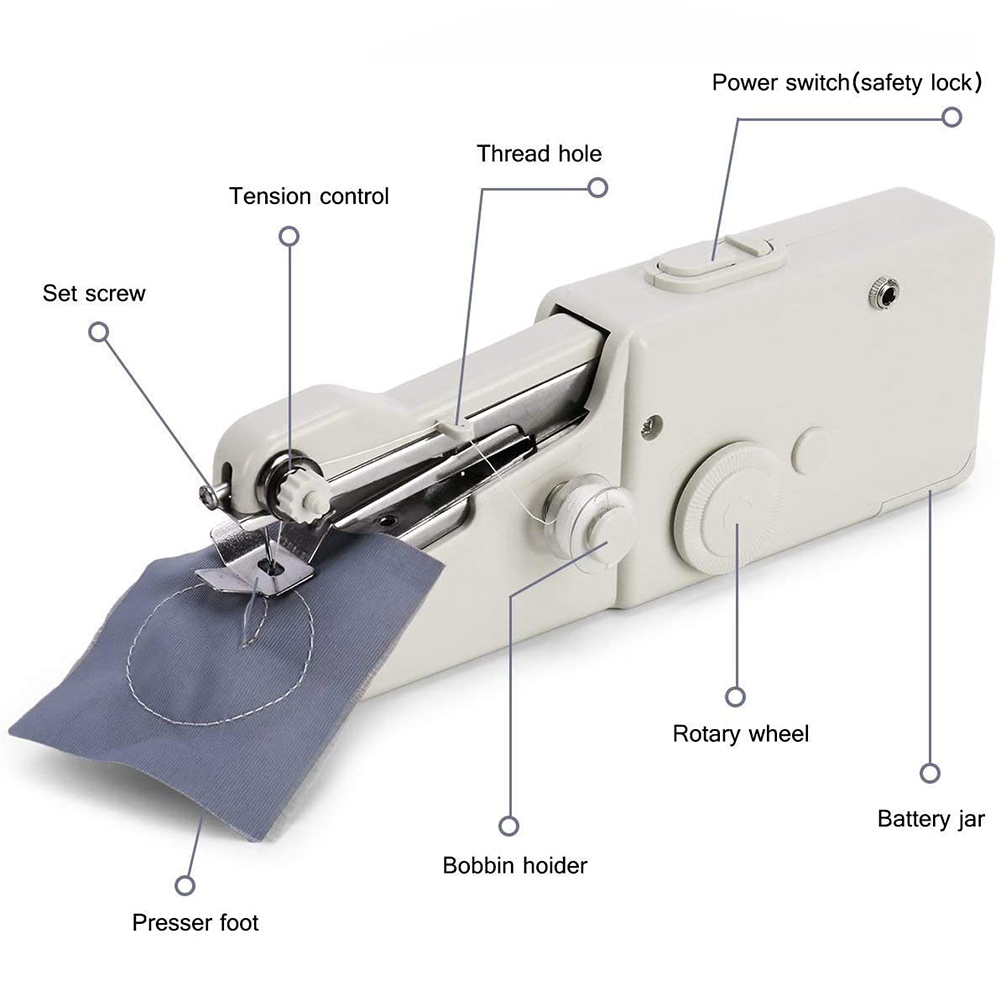 Outras ferramentas manuais Máquina de costura portátil portátil Mini ponto costurará roupas de cabelos de roupas de cabelos de roupas de costura elétrica 221010