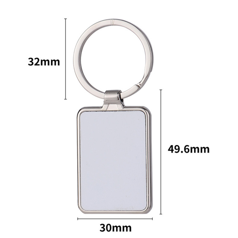 Sublimatie blanco DIY Keychains hart Ronde Designer Keychain Wallet Handtas Square Lover Keychains auto Key Ring voor vrouw Man Valentijnsdag Kerstcadeau