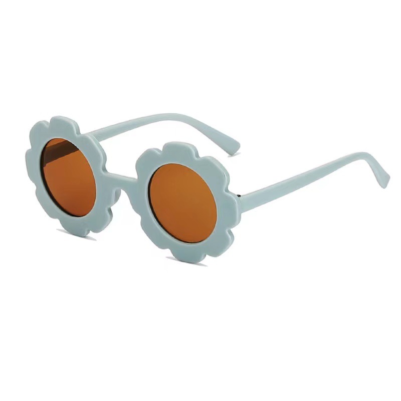 Casual Sunflower Round Mignon Kids Sunglasses UV400 pour les filles pour les filles pour tout-petit Bénér