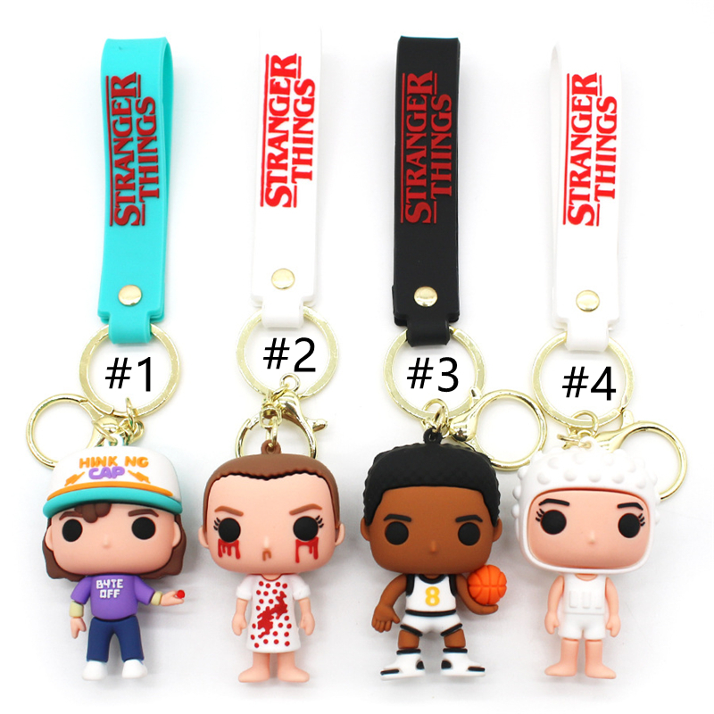 Stranger Things Keychain 장난감 스트랩 매력 공포 스릴러 미국 TV 시리즈 장식 Keychain Car Bag Pendant