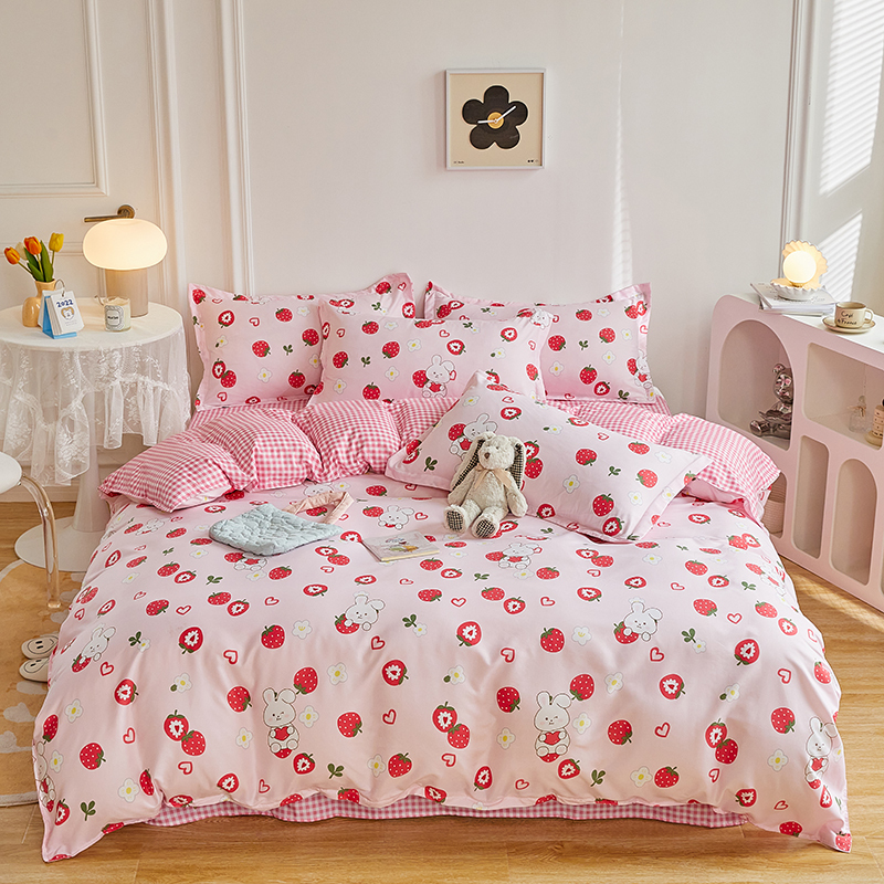 Bedding sets Solstice Home Textile Girl Boy Kids Bedding Set Red Cherries Duvet Cover Sheet Pillowcase Woman Adult Beds Sheet King Queen Full 221010