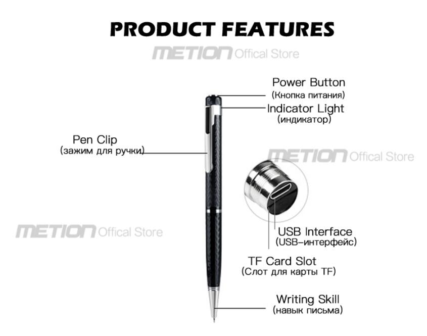 Voice recorder pen portable high-definition noise reduction business meeting interview one-key recording digital recorder 16GB 8gb 32gb