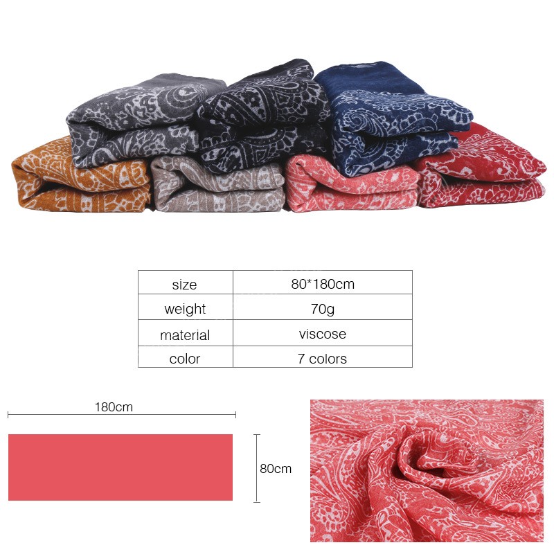 Paisley Viscose Hijab 인쇄 스카프 목도리 랩 무슬림 여성 히잡 복고도 여성 스카프 이슬람 아바야 파슈미나 민족 반다나