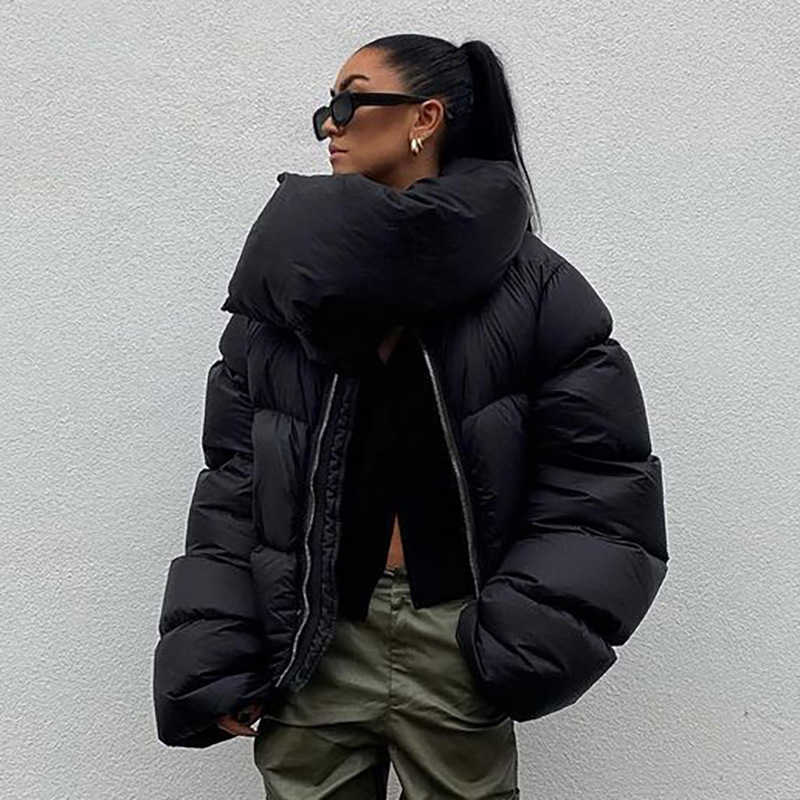 Women's Down Parkas Winter Padded Jacket Coats for Women 2022 Long Sleeve Windproof Warm Short Parkas Fashion Slim Coats with Scarf Famale Outerwear T221011