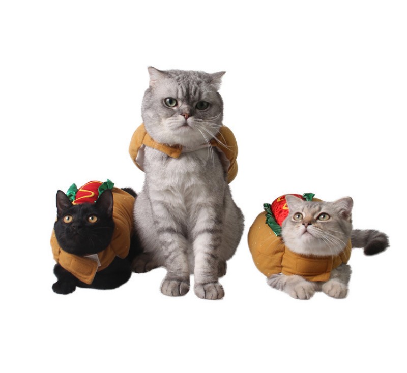 Vêtements de chien chiens chats automne d'hiver animaux de Noël hamburgers vêtements chauds vêtements drôles