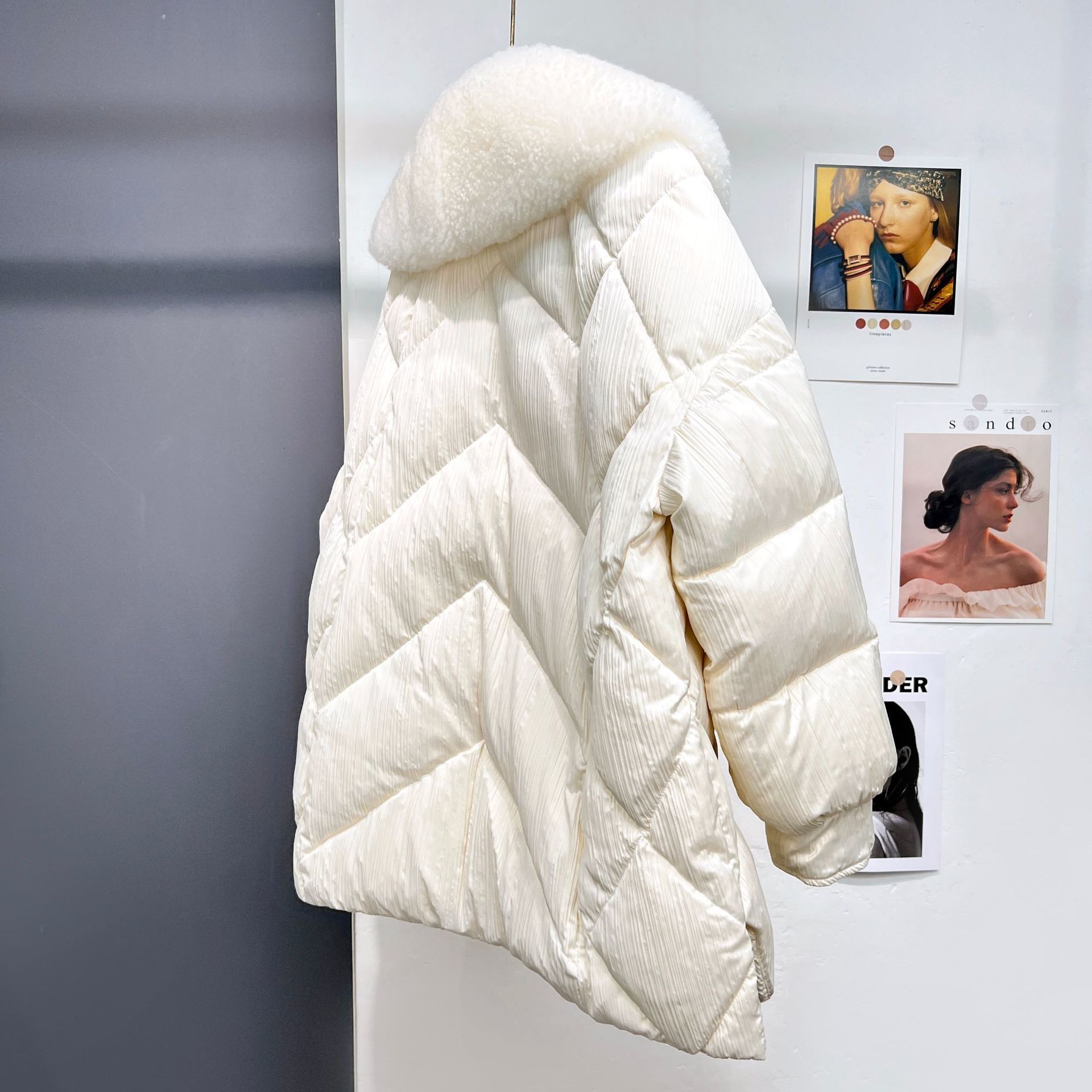 Damenwesten GTGYFF Daunenjacke mit Schafwolle-Kragen für Frauen, Winter, warm, chinesischer Knoten, Knöpfe, Übergröße, Oberbekleidung, Mantel 221010