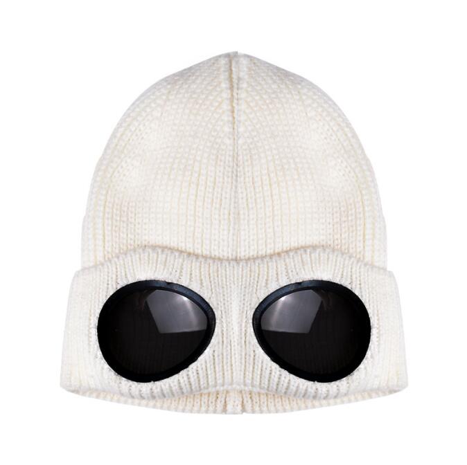 Two Lens Glasses Goggles Beanies Hat Men Women Knitted Hats Skull Caps Outdoor Autumn Winter Beanie Black Grey Bonnet Gorros Windproof Cashmere Ski Hat