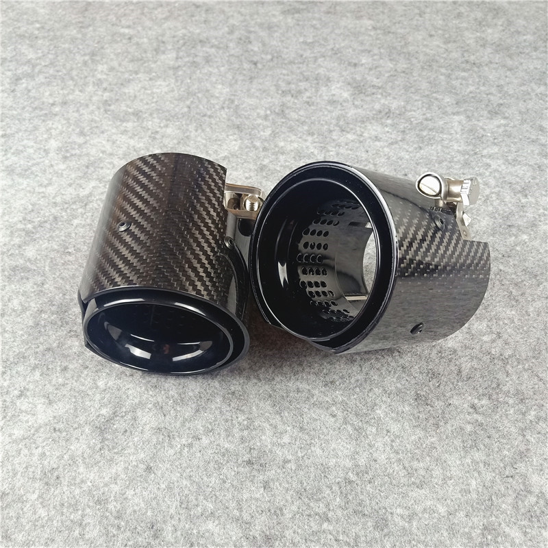 Auto Parts Exhaust Pipe For M2 M3 M4 M Performance Glossy Black Tail Tip Exhaust Muffler Nozzles Length 90mm