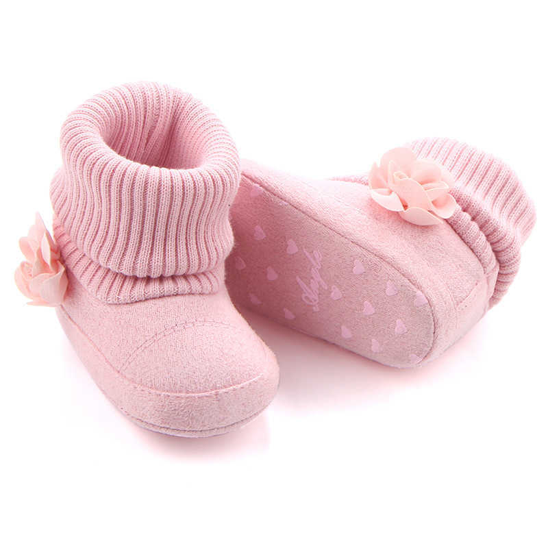 Boots Newborn Fashion Baby for Girl Princess Shoes Boot Infant Booties Toddler Brand Buty with Pink Flowers Shower Gift Y2210