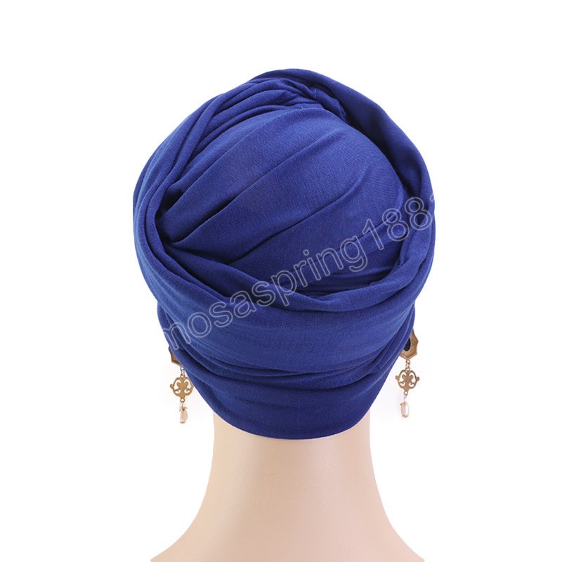 Donne musulmane Hijab in cotone Sciarpa lunga Cappello Hijab interno India Cappello Tinta unita Turbante Copricapo Accessori capelli da donna