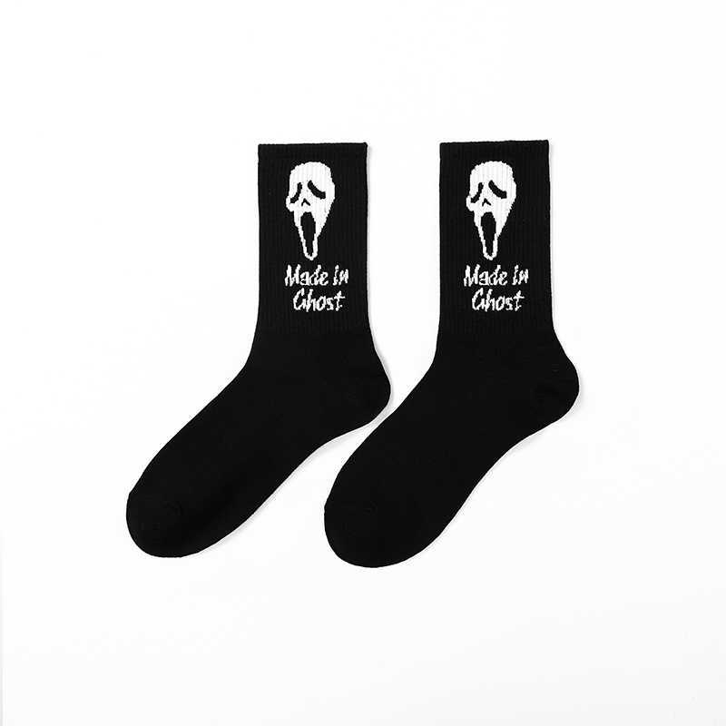 Hommes Chaussettes Nouvel Hiver Rétro Femmes Personnalité Art Van Coton Drôle Peinture Heureux Squelette Hommes Mâle Socken T221011