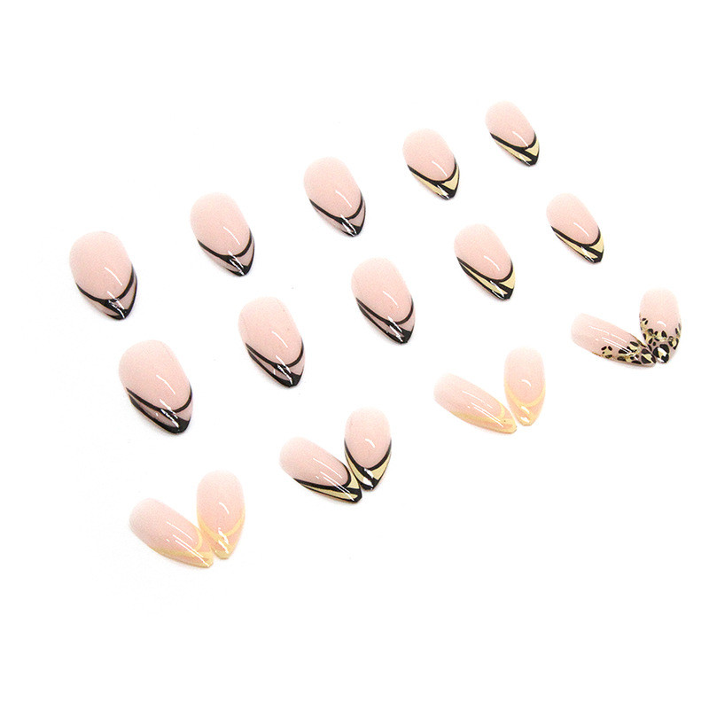 Detachable Fake Nails Full Cover Nail Tips Long Ballerina Press On Nails Simple Fashion DIY Oval Head Manicure With Design