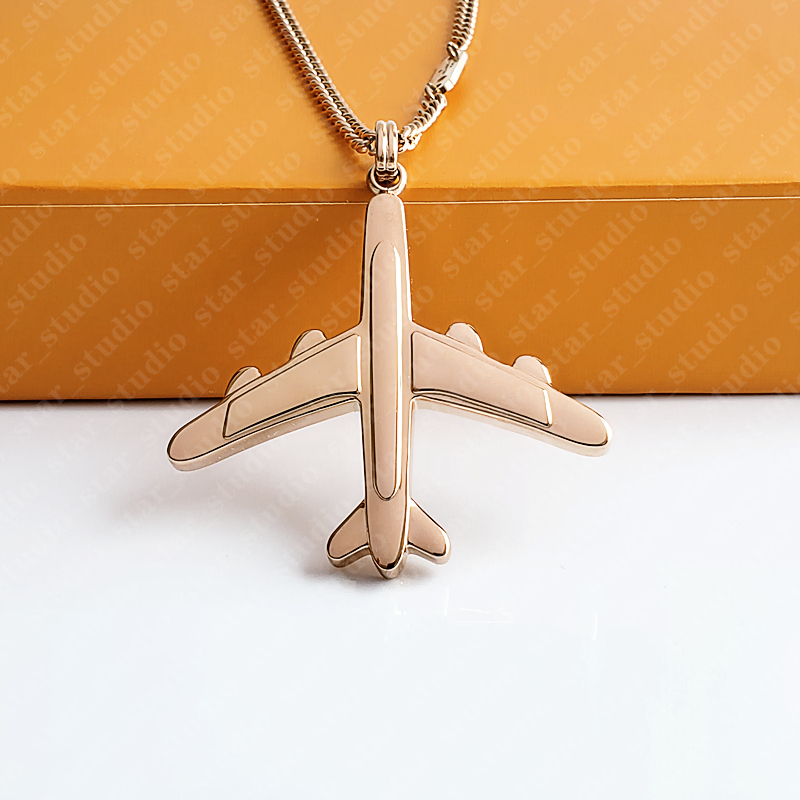 Nouveaux créateurs Design hommes et femmes pendentif collier en acier inoxydable avion anneau colliers concepteur bijoux 251y
