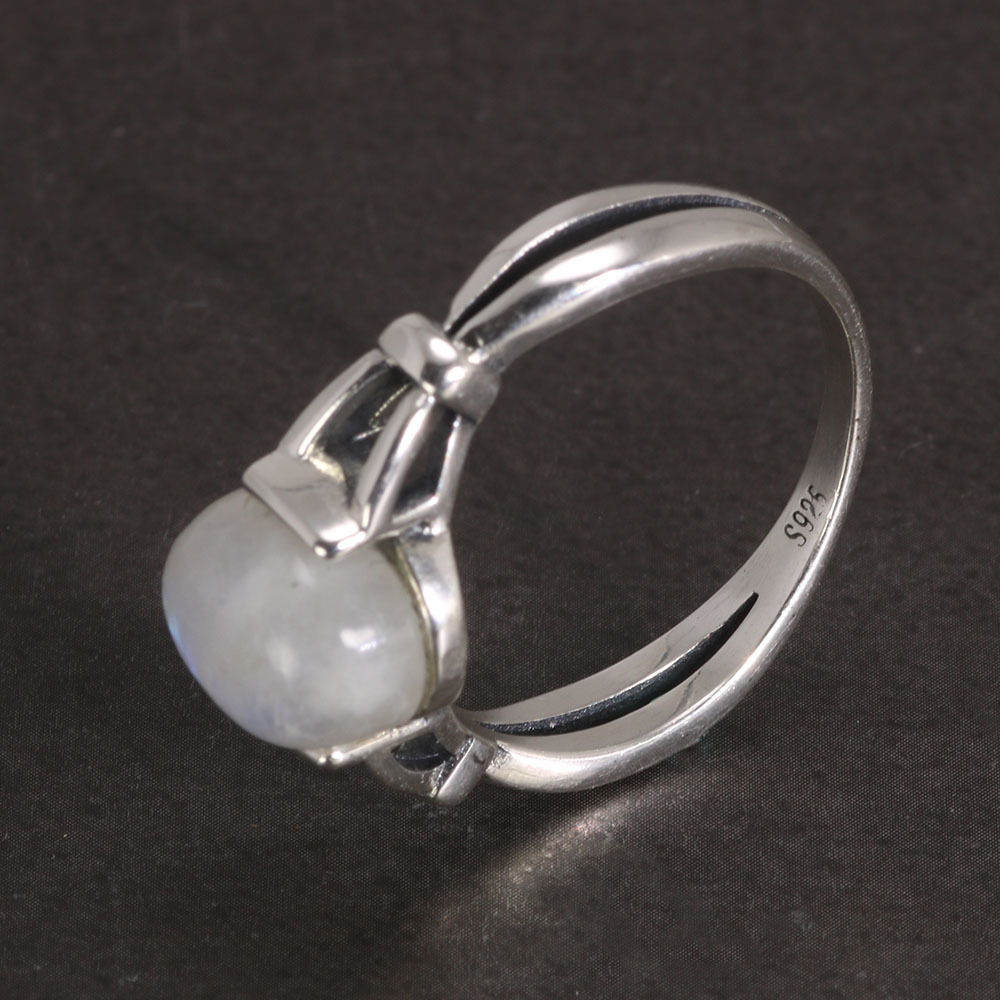 Anéis de casamento Real 925 Sterling Silver Bella Ring Abertura ajustável Luonstone natural Jóias Twilight Vintage 221012
