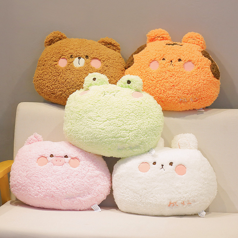 Plush Dolls 35cm kawaii Animal Teddy Bear Rabbit Frog Tiger Pig Toys Cartoon Stuffed Soft Pillow Back Sofa Cushion for Girls Kids 221012