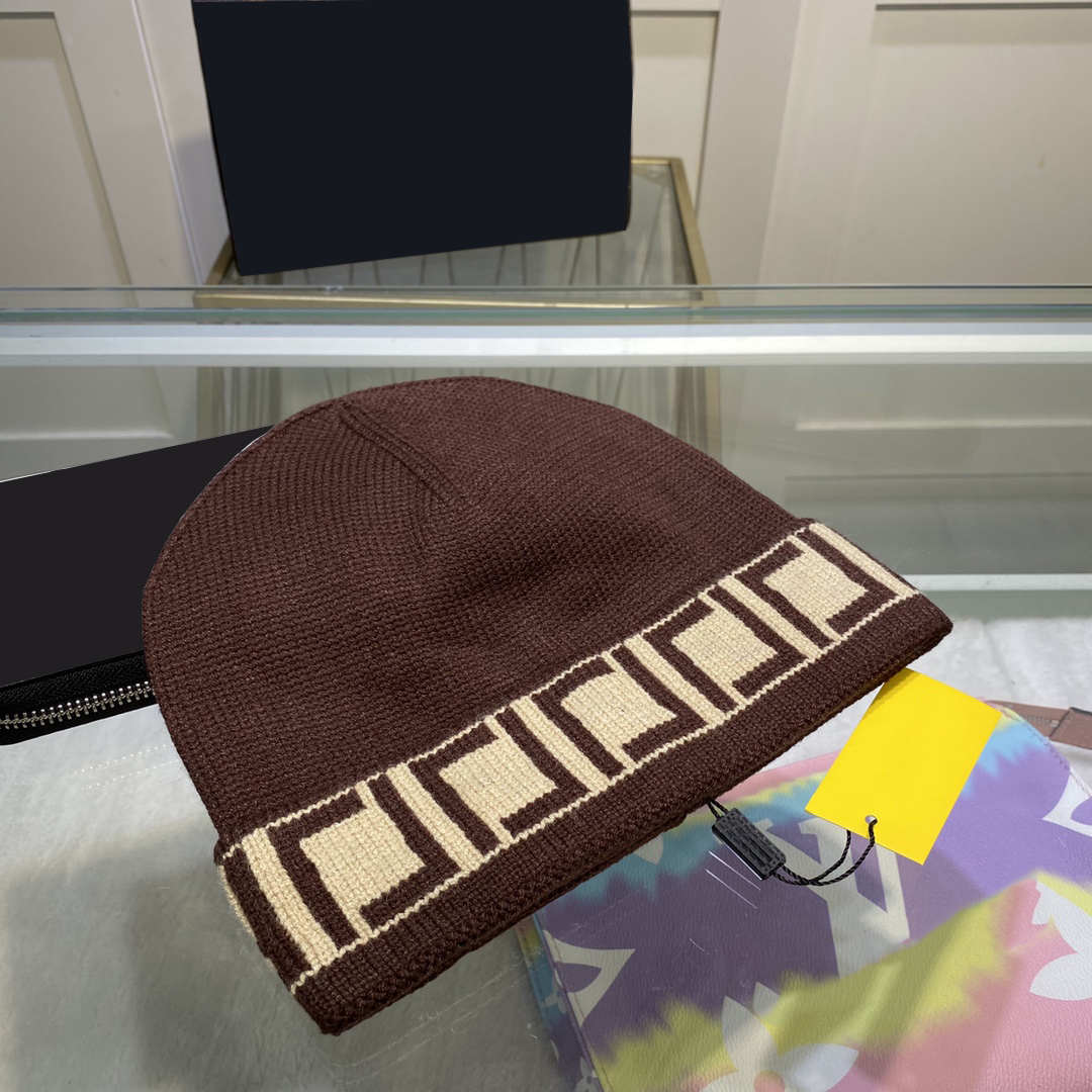 Luxe Ontwerpers Hoed Heren en Dames Dezelfde kleur Splice Mode Beanie Cap Alledaags Casual Veelzijdig Opvallend Persoonlijkheid Kleur 274f