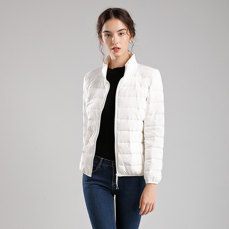 LL 여성용 요가 짧은 얇은 흰색 오리 다운 재킷 복장 단색 퍼퍼 코트 스포츠 겨울 아웃웨어 7 색 S-3XL