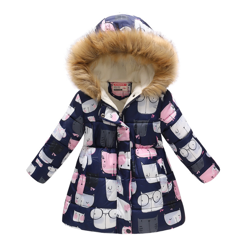 Vestes Filles Warm Down Coton Veste Enfants Imprimé Épais Survêtement Enfants Vêtements Automne Hiver Bébé Manteaux À Capuche 221012