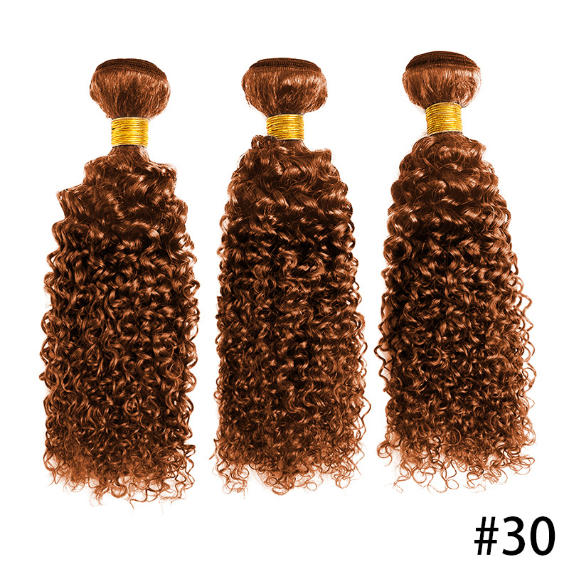 Braziliaanse menselijke haarextensies Dubbele inslag 27# 30# Red Color Kinky Kinky Curly Water Wave 3 Bundels 10-30inch