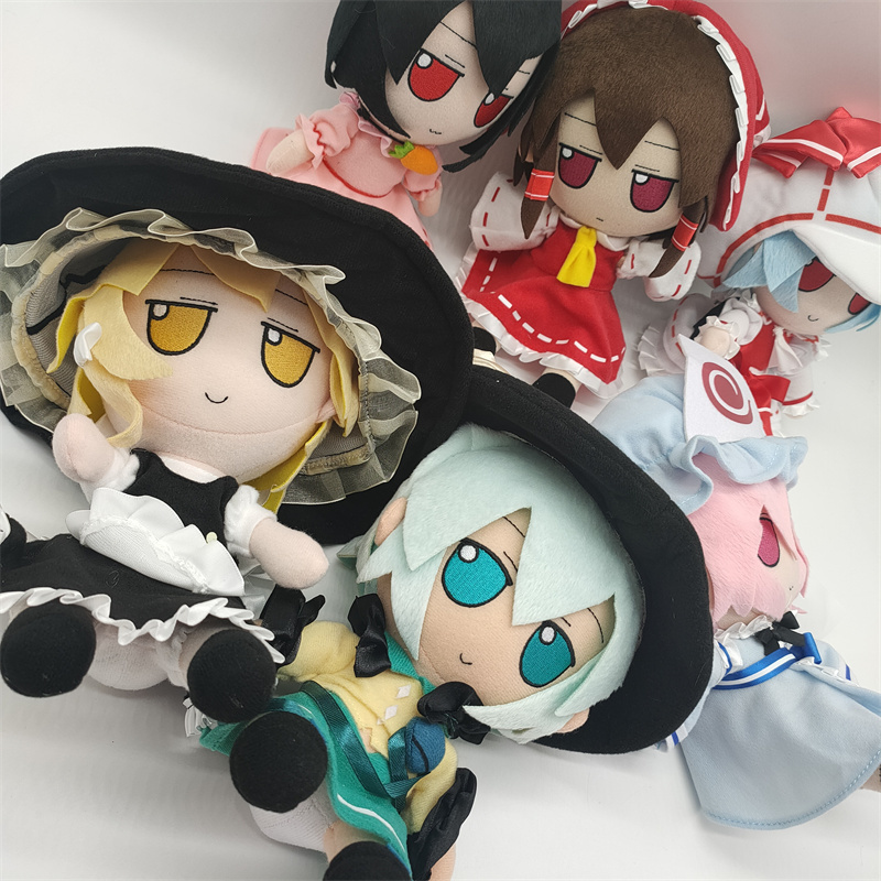 Plyschdockor TouHou-projekt Marisa Komeiji Koishi Hakurei Reimu Hon Meirin Hata no koko Cosplaydocka stoppade leksaker Kudde Julpresent 20cm 221012